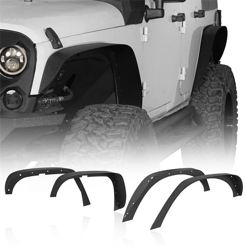 Front & Rear Fender Flares Kit Upgrade Version For 2007-2018 Jeep Wrangler JK - ultralisk4x4