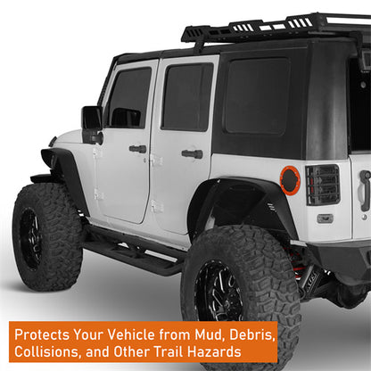 Front & Rear Fender Flares Kit Upgrade Version For 2007-2018 Jeep Wrangler JK - ultralisk4x4