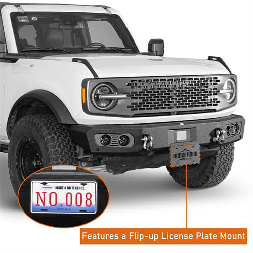 2021-2023 Ford Bronco Front Bumper 4x4 Truck Parts w/D-Rings & LED Lights - Ultralisk4x4 ul8922s 13