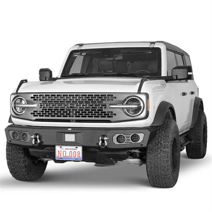 2021-2023 Ford Bronco Front Bumper 4x4 Truck Parts w/D-Rings & LED Lights - Ultralisk4x4 ul8922s 3