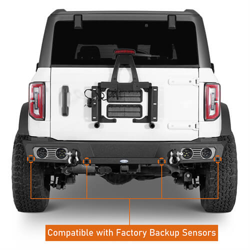 2021-2023 Ford Bronco Rear Bumper 4x4 Truck Parts w/D-Rings & LED Lights Excluding Raptor - Ultralisk4x4 ul8923s 15