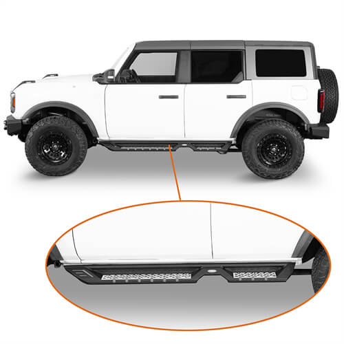 Ford Bronco Side Steps Side Armor Off Road Parts For 2021 2022 2023 Ford Bronco 4-Door - Ultralisk4x4 ul8928 2