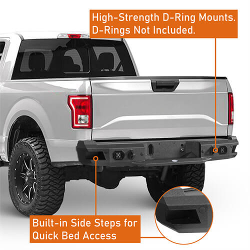 Rear Bumper w/ LED Spotlights For 2018-2020 Ford F-150(Excluding Raptor)  - Ultralisk4x4