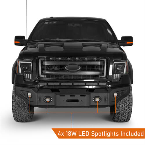 09-14 Ford F-150 Aftermarket Full Width Front Bumper w/ Winch Plate- Ultralisk 4x4 ul8213s 10