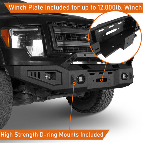 09-14 Ford F-150 Aftermarket Full Width Front Bumper w/ Winch Plate- Ultralisk 4x4 ul8213s 11