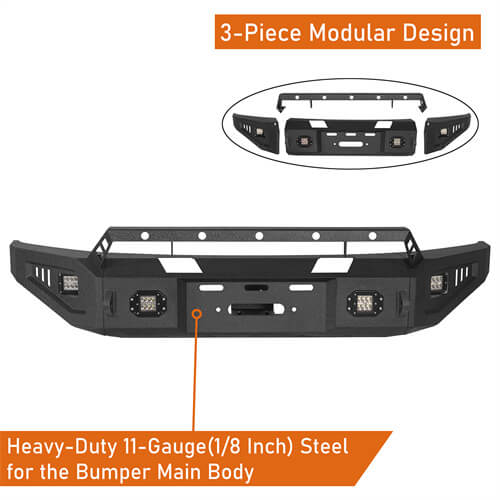 09-14 Ford F-150 Aftermarket Full Width Front Bumper w/ Winch Plate- Ultralisk 4x4 ul8213s 12