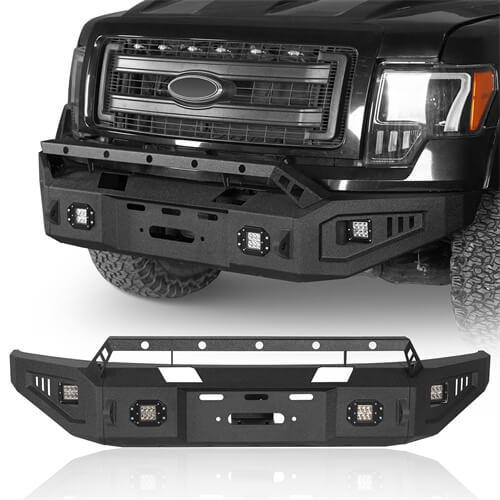 09-14 Ford F-150 Aftermarket Full Width Front Bumper w/ Winch Plate- Ultralisk 4x4 ul8213s 2