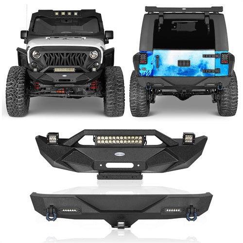 Blade Stubby Front Bumper & Different Trail Rear Bumper Combo(07-18 Jeep Wrangler JK) - ultralisk4x4