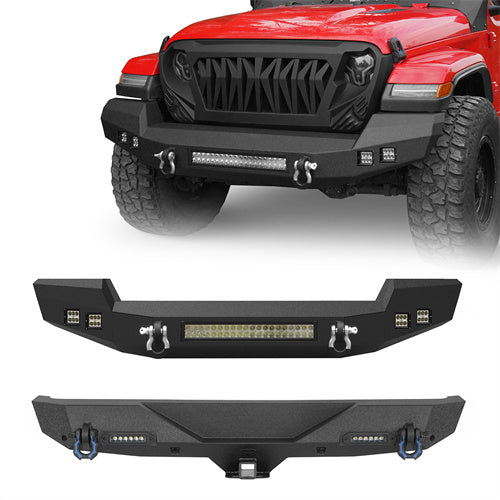 Full Width Climber Front Bumper & Explorer Rear Bumper (18-24 Jeep Wrangler JL) - ultralisk4x4