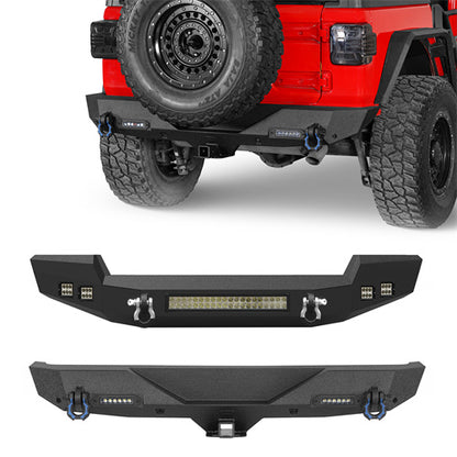 Full Width Climber Front Bumper & Explorer Rear Bumper (18-24 Jeep Wrangler JL) - ultralisk4x4