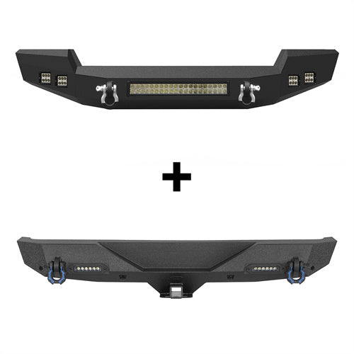 Full Width Climber Front Bumper & Explorer Rear Bumper (18-24 Jeep Wrangler JL) - ultralisk4x4