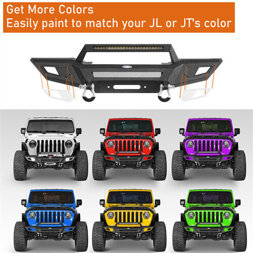 Aftermarket Front Bumper For 18-23 Jeep Wrangler JL & Jeep Gladiator JT - Ultralisk 4x4 ul3044s 15