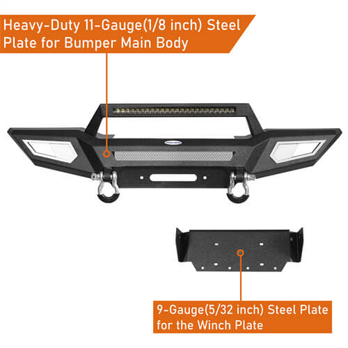 Aftermarket Front Bumper For 18-23 Jeep Wrangler JL & Jeep Gladiator JT - Ultralisk 4x4 ul3044s 19