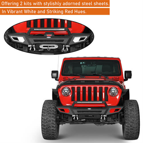 Aftermarket Front Bumper For 18-23 Jeep Wrangler JL & Jeep Gladiator JT - Ultralisk 4x4 ul3044s 9