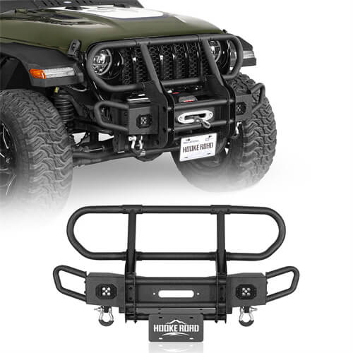 Rock Crawler Front Bumper For 2018-2024 Jeep Wrangler JL & 2020-2024 Gladiator JT - Ultralisk4x4 - u3081s - 1