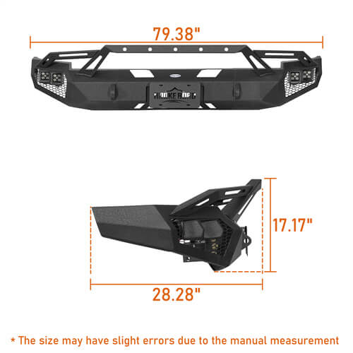 Earthshaker Series Front Bumper w/ Winch Plate & LED Spotlights For 2007-2013 Chevy Silverado 1500 2nd Generation - Ultralisk4x4