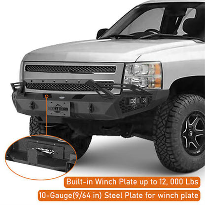 Earthshaker Series Front Bumper For 2007-2013 Chevy Silverado 1500 2nd Generation - Ultralisk4x4-u9034-5