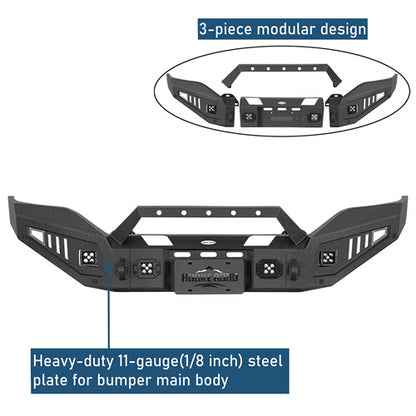 Full-width Front Bumper For 2016-2018 GMC Sierra 1500 - Ultralisk4x4-u9460-10