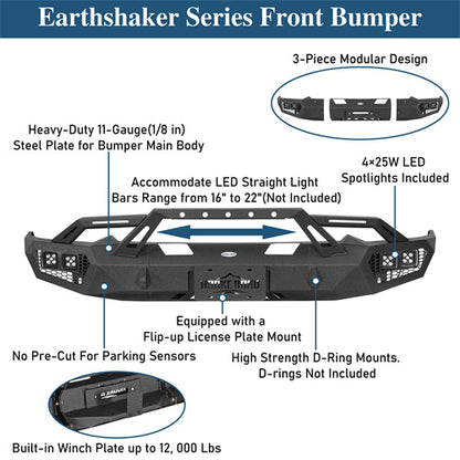 Off-Road Front Bumper For 2019-2024 Ram 1500(Excluding EcoDiesel, Rebel & TRX)(Does not for 19-24 Ram 1500 Classic Models) - Ultralisk4x4