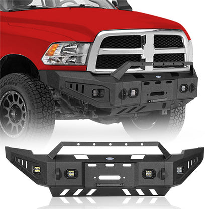 Discovery Ⅰ Full-Width Front Bumper w/ Winch Plate & LED Spotlights For 2010-2018 Ram 2500 - Ultralisk4x4