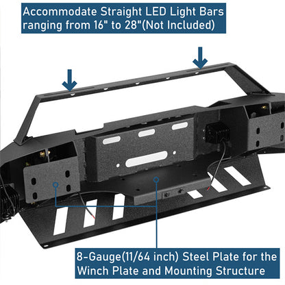 Discovery Ⅰ Full-Width Front Bumper w/ Winch Plate & LED Spotlights For 2010-2018 Ram 2500 - Ultralisk4x4