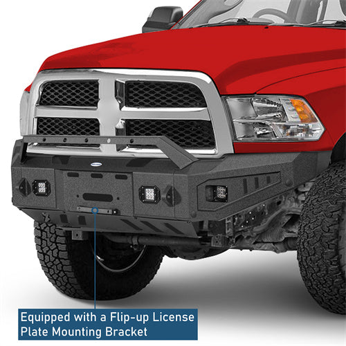 Discovery Ⅰ Full-Width Front Bumper w/ Winch Plate & LED Spotlights For 2010-2018 Ram 2500 - Ultralisk4x4