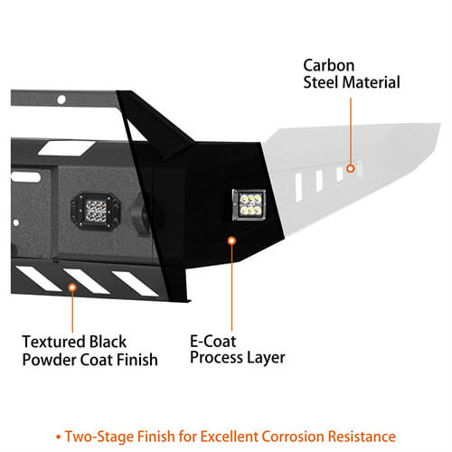 Discovery Ⅰ Full-Width Full-Width Front Bumper w/ Winch Plate & LED Spotlights For 2010-2018 Ram 2500 - Ultralisk4x4-15