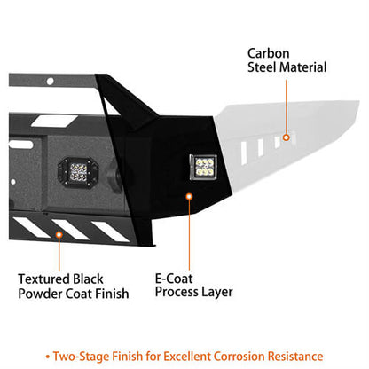 Discovery Ⅰ Full-Width Full-Width Front Bumper w/ Winch Plate & LED Spotlights For 2010-2018 Ram 2500 - Ultralisk4x4-15