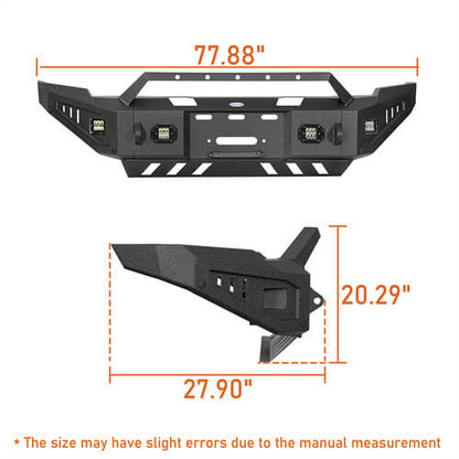 Discovery Ⅰ Full-Width Full-Width Front Bumper w/ Winch Plate & LED Spotlights For 2010-2018 Ram 2500 - Ultralisk4x4-16