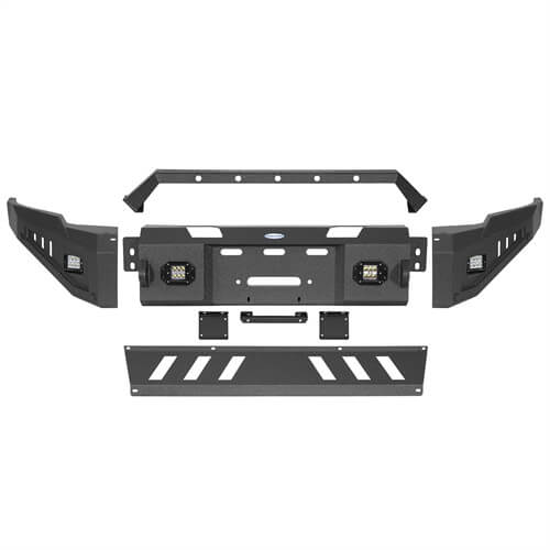 Discovery Ⅰ Full-Width Full-Width Front Bumper w/ Winch Plate & LED Spotlights For 2010-2018 Ram 2500 - Ultralisk4x4-17