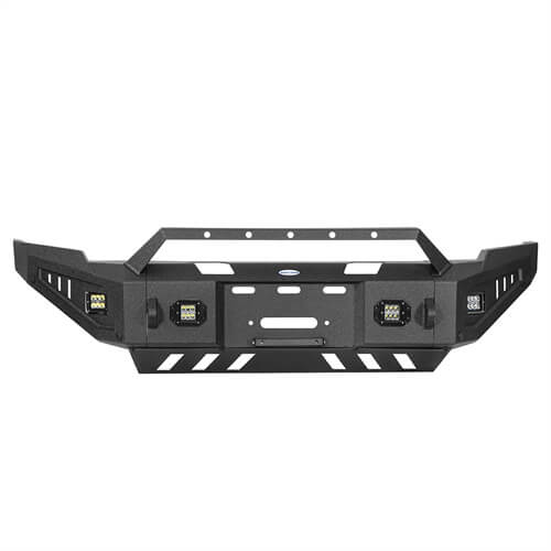 Discovery Ⅰ Full-Width Full-Width Front Bumper w/ Winch Plate & LED Spotlights For 2010-2018 Ram 2500 - Ultralisk4x4-18