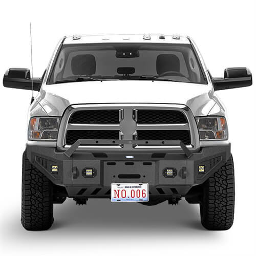 Discovery Ⅰ Full-Width Full-Width Front Bumper w/ Winch Plate & LED Spotlights For 2010-2018 Ram 2500 - Ultralisk4x4-2