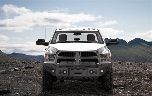 Discovery Ⅰ Full-Width Full-Width Front Bumper w/ Winch Plate & LED Spotlights For 2010-2018 Ram 2500 - Ultralisk4x4-22