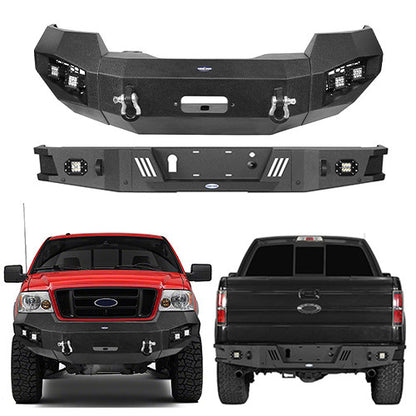 Front Bumper & Rear Bumper w/Lights & Towing Hooks for 2006-2008 Ford F-150 ultralisk4x4 ULB.8000+8204 1