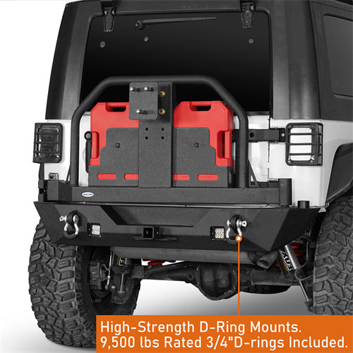 Mad Max Front Bumper & Rear Bumper w/Spare Tire Carrier for 2007-2018 Jeep Wrangler JK ultralisk4x4 ULB.2038+2015 12