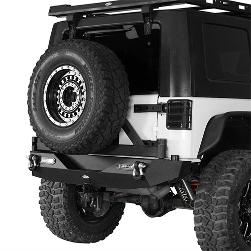 Mad Max Front Bumper & Rear Bumper w/2 Inch Hitch Receiver for 2007-2018 Jeep Wrangler JK ultralisk ULB.2038+2029 6