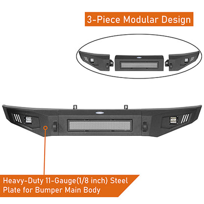 Front Bumper &  Rear Bumper &  Roof Rack Luggage Carrier for 2009-2014 Ford F-150 SuperCrew, Excluding Raptor ultralisk4x4 ULB.8205+8201+8203 17