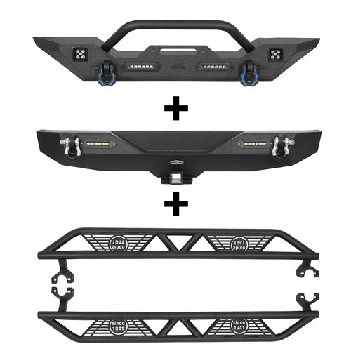 Front Bumper & Rear Bumper & Running Boards(07-18 Jeep Wrangler JK) - ultralisk4x4