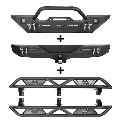 Jeep JL Front Bumper & Rear Bumper & Running Boards for 2018-2023 Jeep Wrangler JL ultralisk4x4 ULB.3003+3006+3018 2