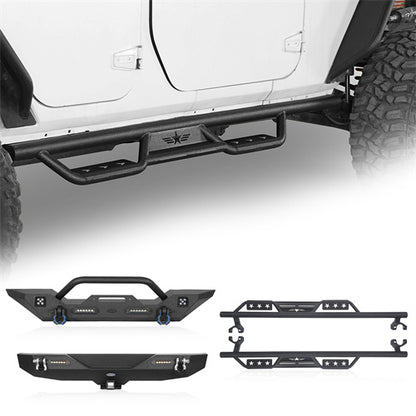 Front Bumper & Rear Bumper & Side Steps(07-18 Jeep Wrangler JK) - ultralisk4x4