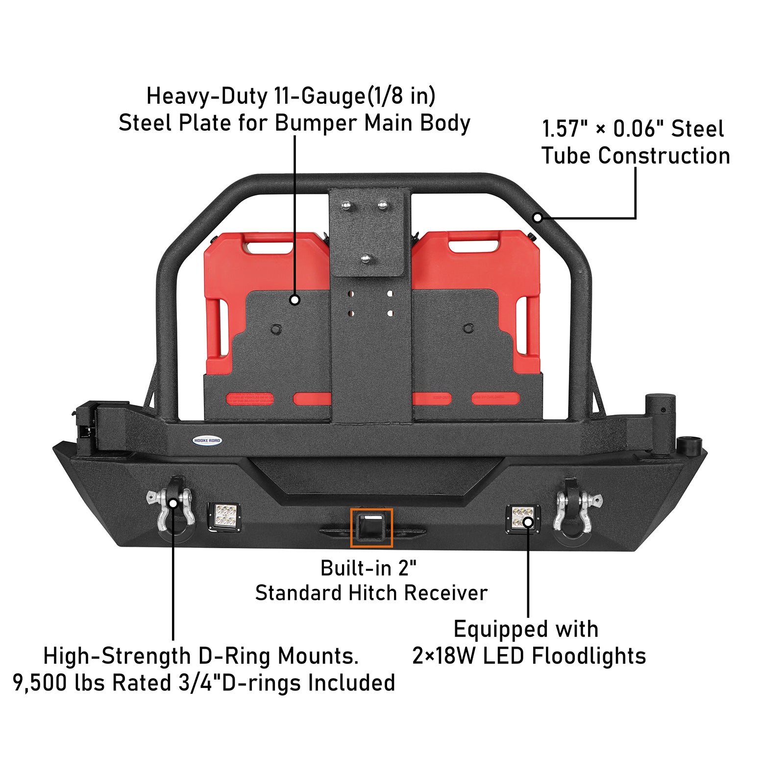 Full Width Front Bumper & Rear Bumper w/Oil Drum Rack Bar for Jeep Wrangler JK JKU ultralisk4x4 ULB.2052+ULB.2015  14