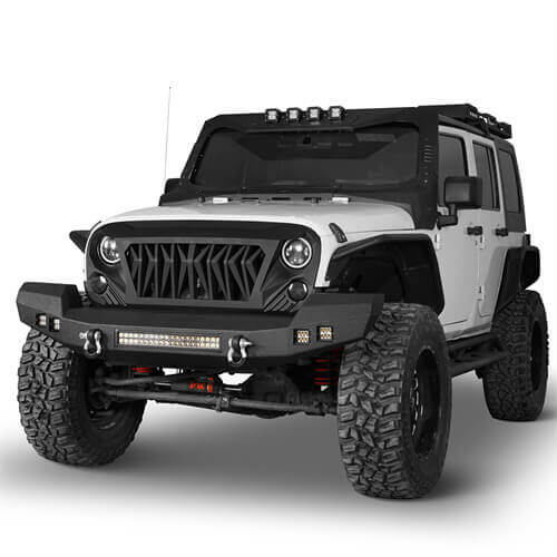 Full Width Front Bumper & Rear Bumper w/Oil Drum Rack Bar for Jeep Wrangler JK JKU ultralisk4x4 ULB.2052+ULB.2015  3