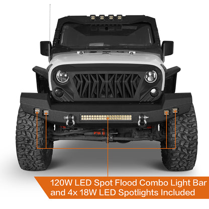 Full Width Front Bumper & Rear Bumper w/Oil Drum Rack Bar for Jeep Wrangler JK JKU ultralisk4x4 ULB.2052+ULB.2015  7