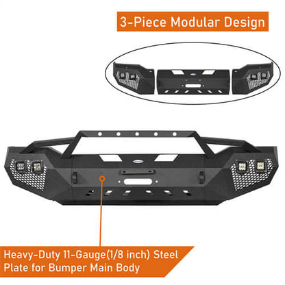 Front Bumper w/Hoop & Rear Bumper for 2007-2013 Toyota Tundra ultralisk4x4 ULB.5200+5201 12