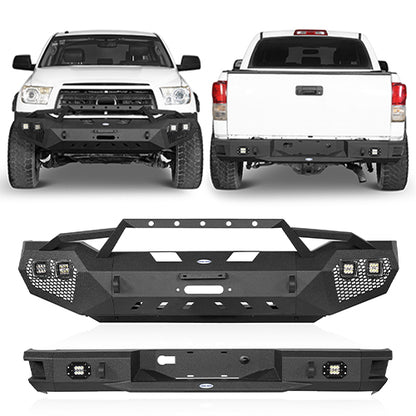 Front Bumper w/Hoop & Rear Bumper for 2007-2013 Toyota Tundra ultralisk4x4 ULB.5200+5201 1