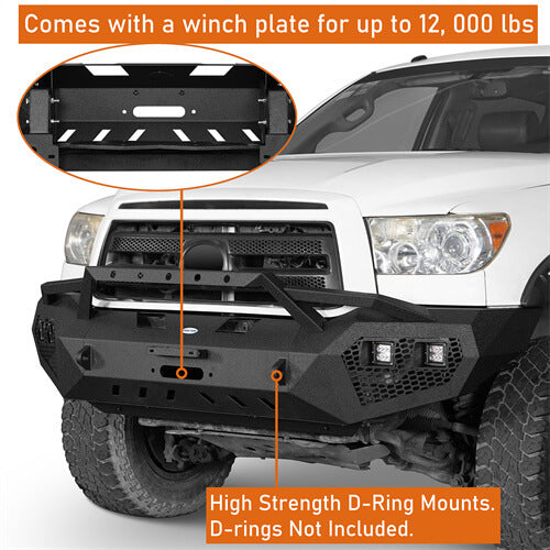 Front Bumper w/Hoop & Rear Bumper for 2007-2013 Toyota Tundra ultralisk4x4 ULB.5200+5201 9