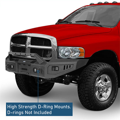 Off-Road Front Bumper w/ Winch Plate & LED Spotlights For 2003-2005 Ram 2500(Excluding Diesel Models) - Ultralisk4x4