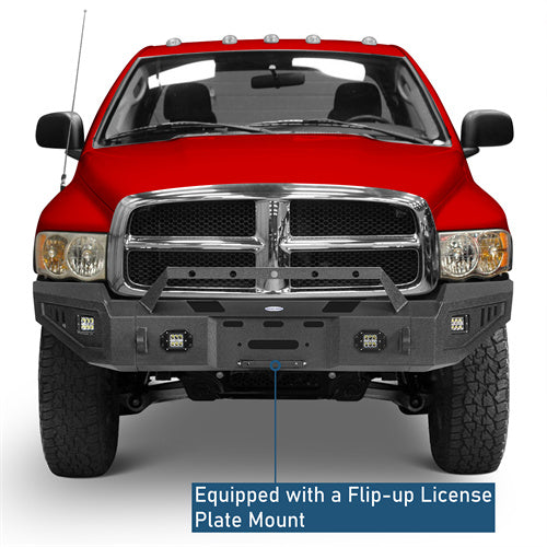 Off-Road Front Bumper w/ Winch Plate & LED Spotlights For 2003-2005 Ram 2500(Excluding Diesel Models) - Ultralisk4x4