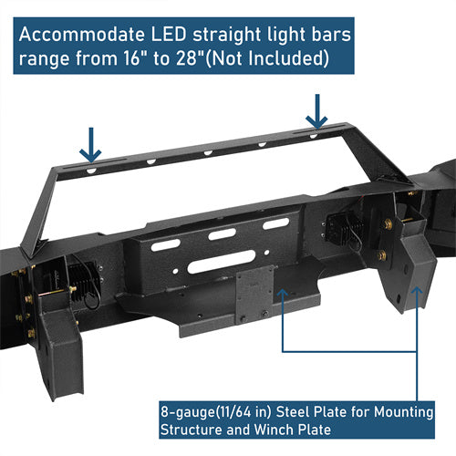 Off-Road Front Bumper w/ Winch Plate & LED Spotlights For 2003-2005 Ram 2500(Excluding Diesel Models) - Ultralisk4x4