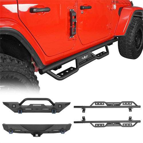 Front Bumper & Rear Bumper & Running Boards Side Steps(18-24 Jeep Wrangler JL) - ultralisk4x4